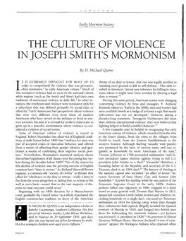 The Culture of Violence in Joseph Smith's Mormonism