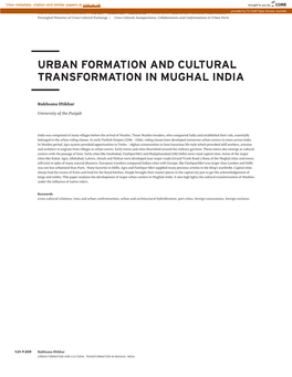 Urban Formation and Cultural Transformation in Mughal India