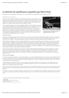 La División De Republicanos Españoles Que Liberó París - Público.Es 24/09/08 15:44