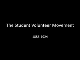 The Student Volunteer Movement