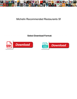 Michelin Recommended Restaurants Sf