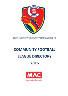 Community Football League Directory 2016