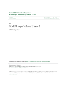 FAMU Lawyer Volume 2, Issue 2 FAMU College of Law