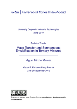 Mass Transfer and Spontaneous Emulsification in Ternary Mixtures