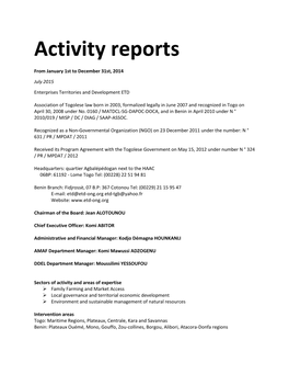 Activity Reports