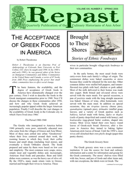 SPRING 2005 GREEK FOODS Continued from Page 1 Paigns
