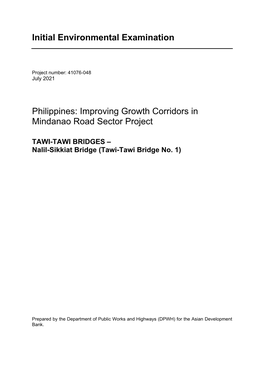 Initial Environmental Examination Philippines: Improving Growth