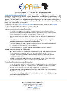 Situation Report EEPA HORN No. 5