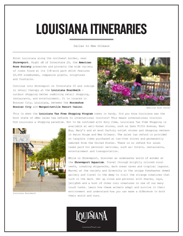 Louisiana Itineraries