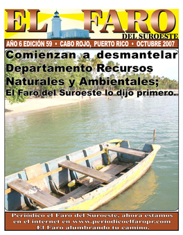 Comienzan a Desmantelar Departamento Recursos Naturales Y Ambientales; El Faro Del Suroeste Lo Dijo Primero