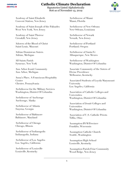 CCD Signatories Listed Alphabetically