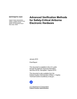 Advanced Verification Methods for Safety-Critical Airborne Electronic Hardward