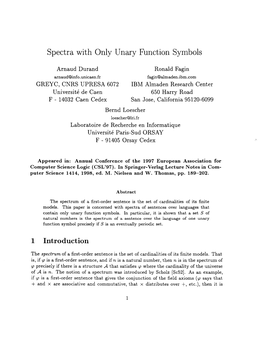 Spectra with Only Unary Function Symbols