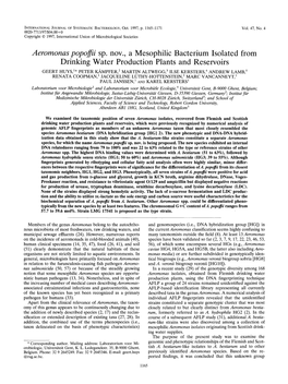 Aeromonas Popofii Sp. Nov., a Mesophilic Bacterium Isolated From
