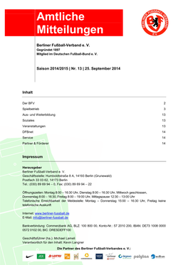 Amtliche Mitteilung Nr. 13 • 2014/2015 • 25