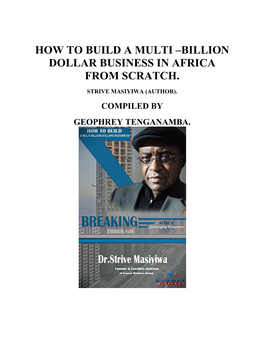 How to Build a Multi –Billion Dollar Business in Africa from Scratch