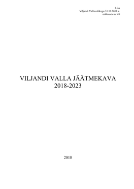 Viljandi Valla Jäätmekava 2018-2023