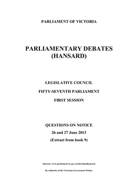 Parliamentary Debates (Hansard)