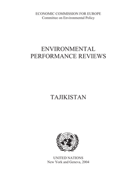 Environmental Performance Reviews Tajikistan