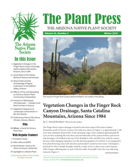 Vegetation Changes in the Finger Rock Canyon Drainage