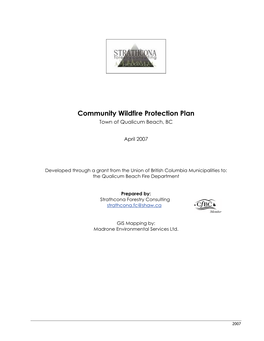 Community Wildfire Protection Plan Town of Qualicum Beach, BC