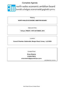 (Public Pack)Agenda Document for North Wales Economic Ambition Board, 18/10/2019 13:00