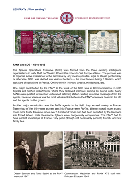 FANY and SOE – 1940-1945 the Special Operations Executive