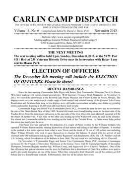 Carlin Camp Dispatch Nov13