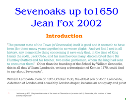 History of Sevenoaks