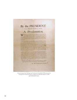 First Printing of the Thanksgiving Proclamation Broadside (1789