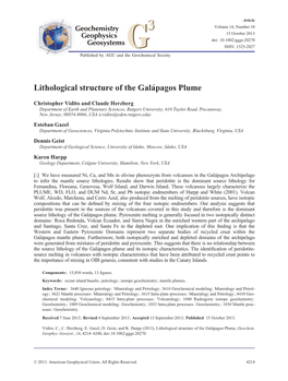 Lithological Structure of the Galápagos Plume