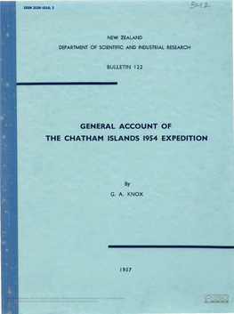 General Account of the Chatham Islands 1954 Expedition