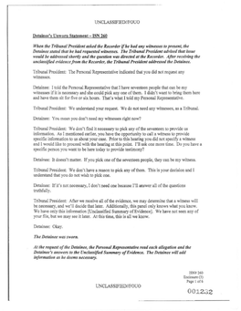 Tribunal President Asked the Recorder Ifhe Had Any Witnesses to Present the Detainee Stated That He Hadrequested Witnesses