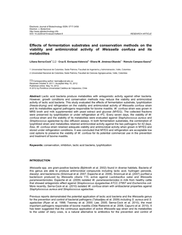 Effects of Fermentation Substrates and Conservation Methods on the Viability and Antimicrobial Activity of Weissella Confusa and Its Metabolites