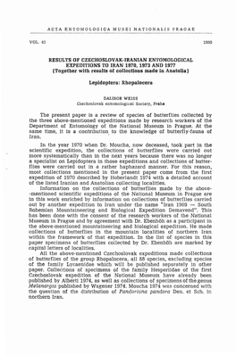 Weiss D. Results of the Czechoslovak-Iranian Entomological Expeditions to Iran 1970, 1973 and 1977