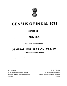 General Population Tables, Part II-A-Supplement , Series-17, Punjab