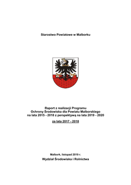 Starostwo Powiatowe W Malborku Raport Z Realizacji Programu