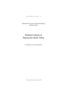 Political Cultures in Democratic South Africa