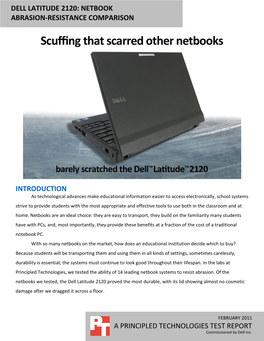 Dell Latitude 2120: Netbook Abrasion-Resistance Comparison a Principled Technologies Test Report 2