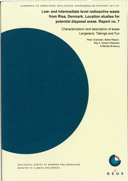 Low- and Intermediate Level Radioactive Waste from Risø, Denmark. Location Studies for Potential Disposal Areas. Report No. 7