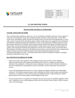 Class Specification