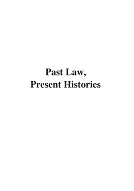Past Law, Present Histories