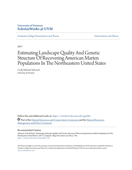 Estimating Landscape Quality and Genetic Structure of Recovering