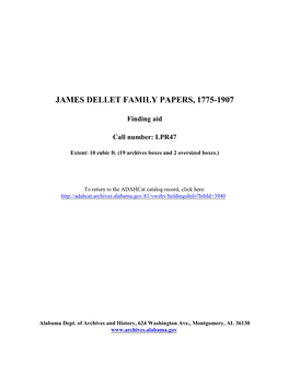 James Dellet Family Papers Finding