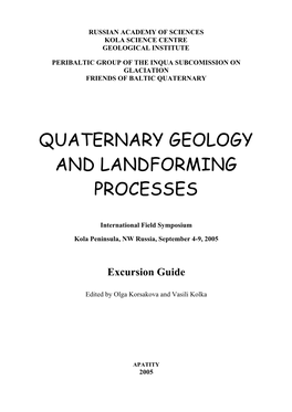 Lateglacial and Holocene Tectonics of the Central and South Part Of