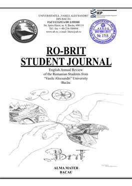 RO-BRIT STUDENT JOURNAL English Annual Review of the Romanian Students from “Vasile Alecsandri” University Bacău