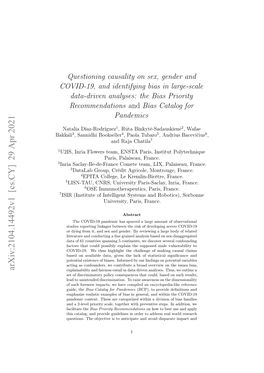 Questioning Causality on Sex, Gender and COVID-19, and Identifying Bias