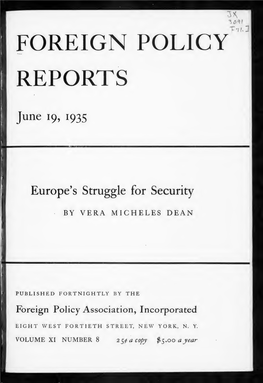 Foreign Policy Reports 1935-06-19