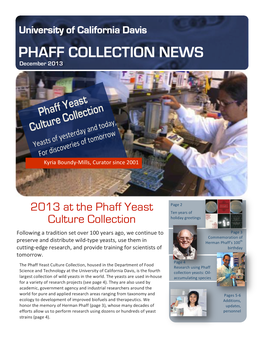 Phaff Collection News 2013