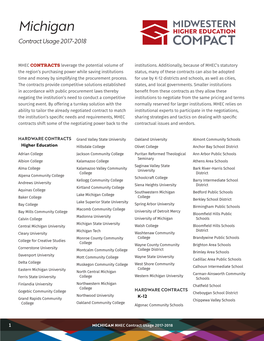 Michigan Contract Usage 2017-2018